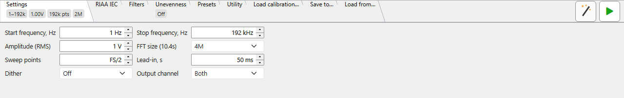 Settings tab